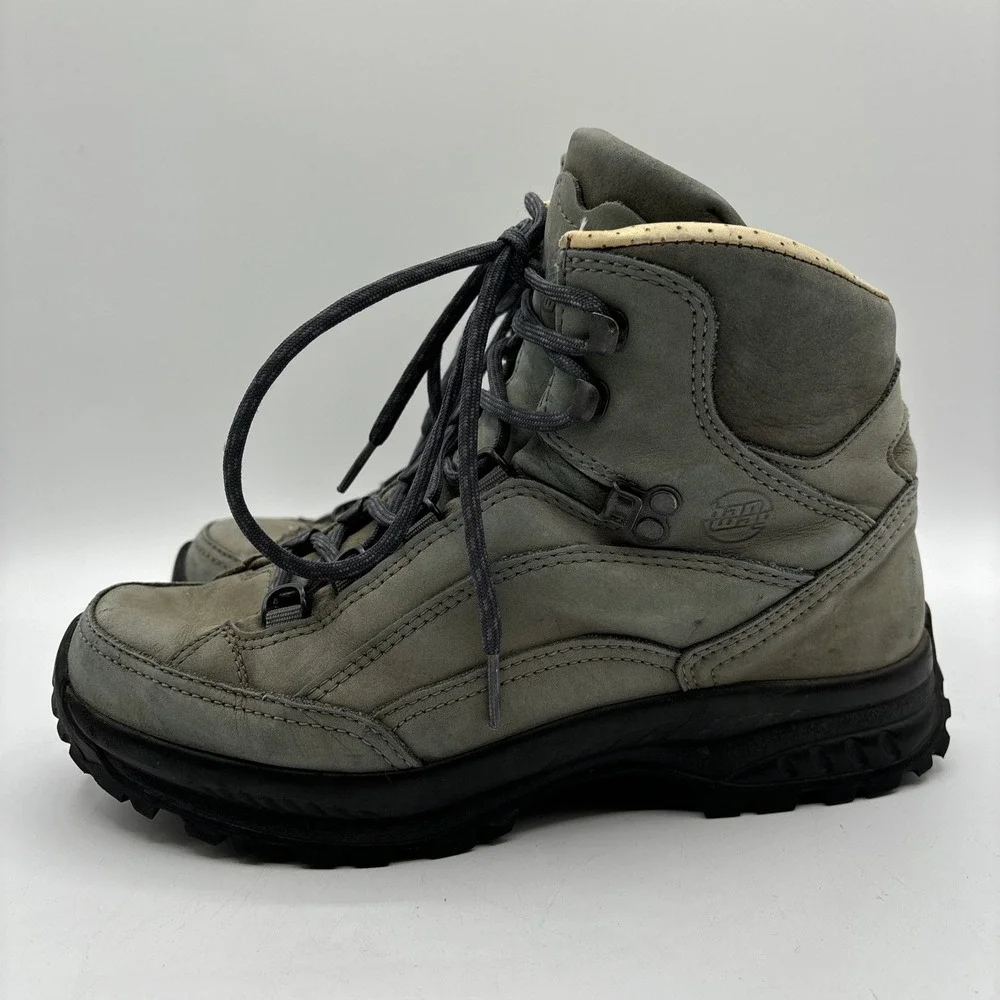 Hanwag Alta Bunion Lady Hallux Women's 7 Boots Green Leather Hiking Vibram Sole